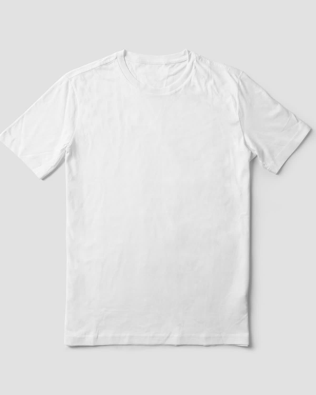 Camiseta branca lisa de algodão egípcio